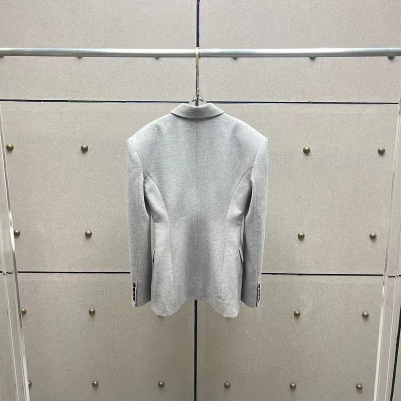 Women's Wool Blazer, Single-Breasted Fitted Jacket Top, Premium High-Waisted Shorts Set, Fall, New Arrival, 2025,y2k