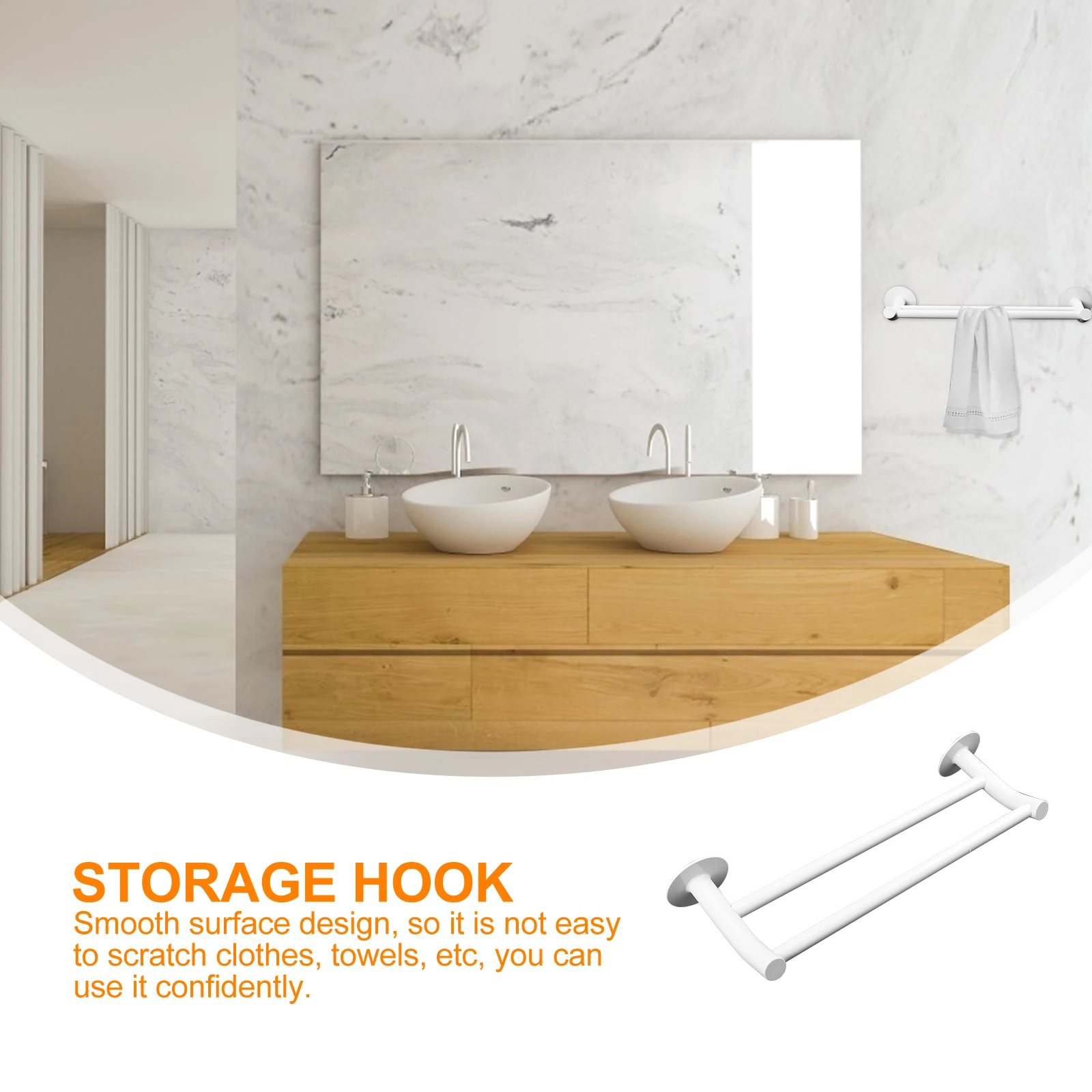 

1Pcs Dual-Pole Towel Rack Strong Bearing Capacity Punch Free Household Storage Holder Bathroom Kitchen Organizer