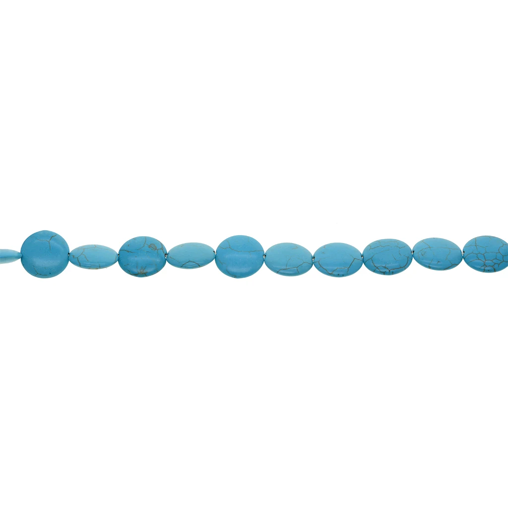 One strand 21 pcs beads 20mm blue synthetic Howlite turquoise round coin  loose beads for jewelry DIY making