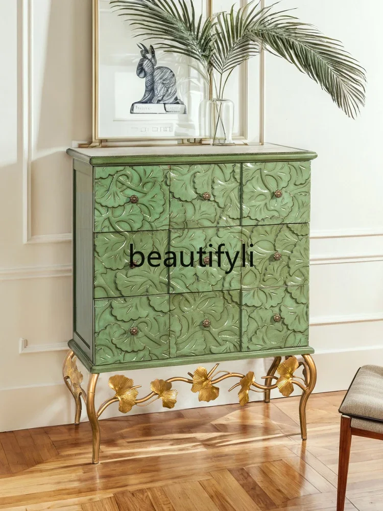 

Living room storage cabinet Bedroom balcony locker Hallway decorative chest sofa retro side cabinet