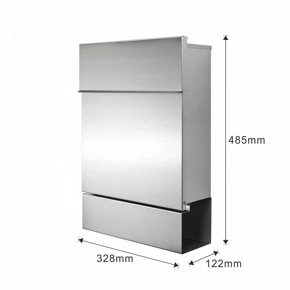 Factory Customized American Saleable Stainless Steel Wall Mounted Newspaper Leter Mailbox Waterproof Metal Postbox with Lock