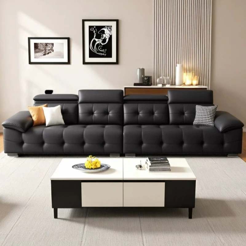 Lawrence Nappa Leather Sectional Sofa Modern Straight & 1-Shaped Couch for Small & Large Living Rooms interior Luxury Furniture