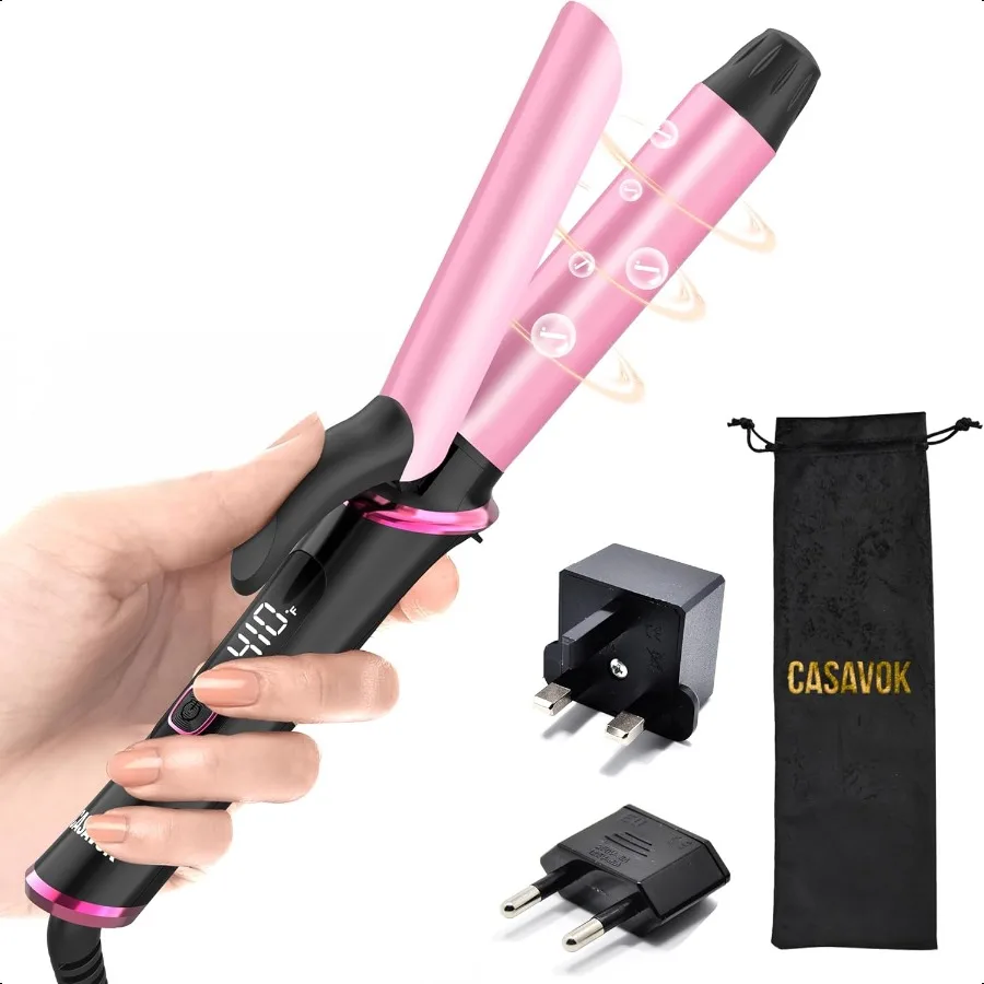 

Mini Curling Iron for Travel110240V Dual Voltage with European Plug Adapter Small Curling Iron for Short Hair Tiny Curling Iron