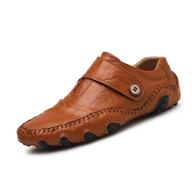 

New Spring Men's handmade leather shoes, genuine leather casual shoes, breathable leather shoes, large size, walking 38-48