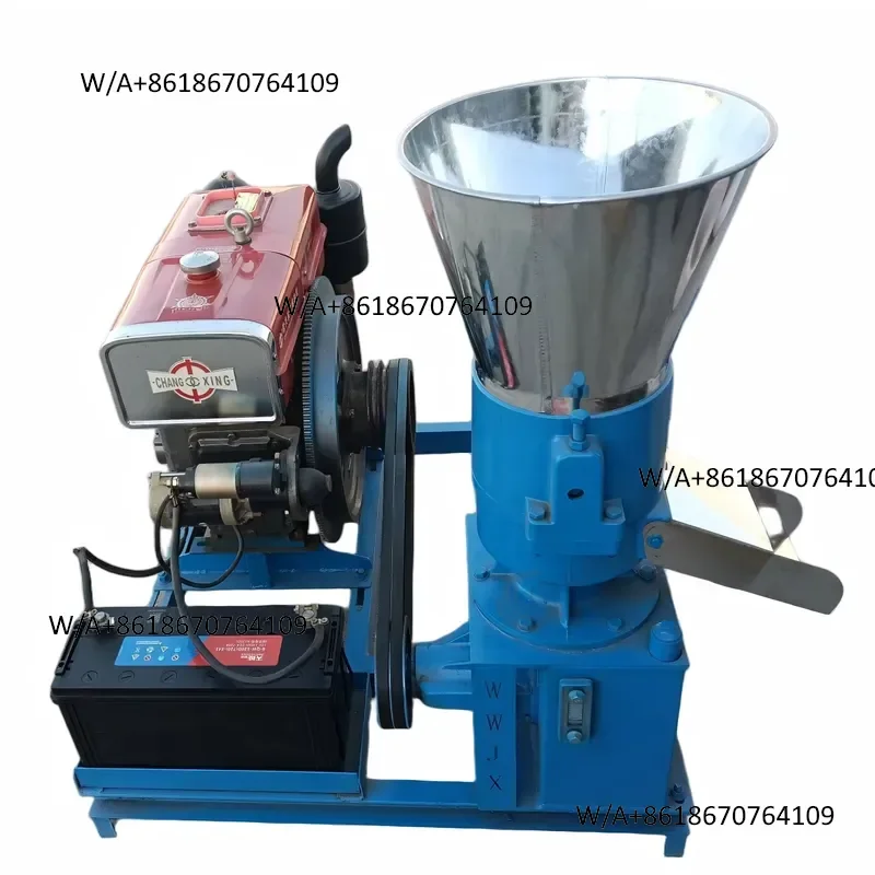 Powered High Productivity Animal Feed Pellet Machine Mobile for Farm Poultry/Cattle/Fish Feed Making 70-120kg/h