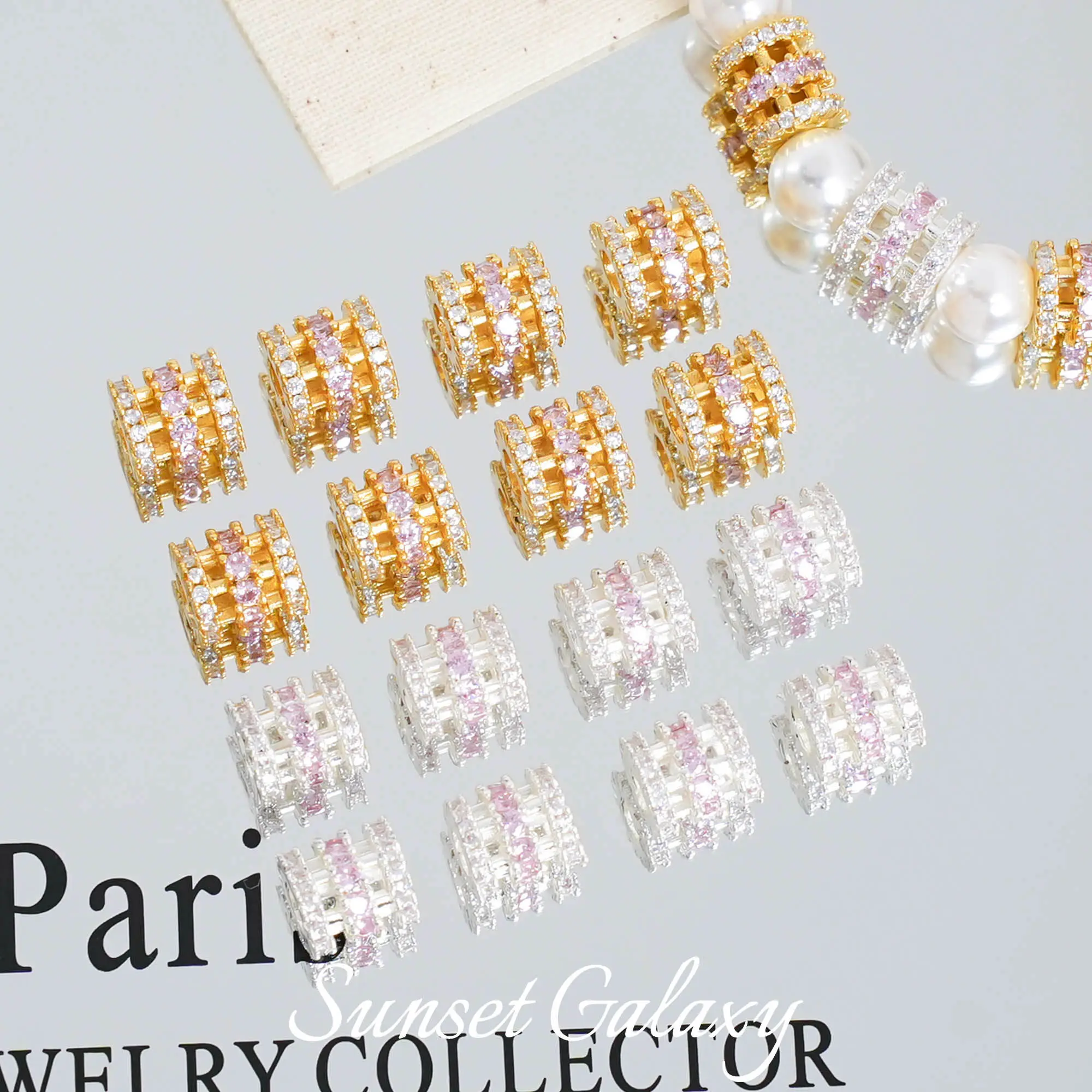 Gold-plated Zircon Bucket Bead Spacer Pearl Accessories Handmade DIY Beading Material Bracelet Necklace Accessories