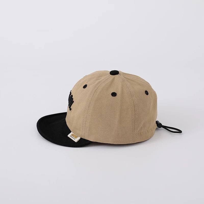 Topi bisbol bordir bayi perempuan, tutup kepala puncak matahari warna polos, katun lembut untuk anak laki-laki dan perempuan