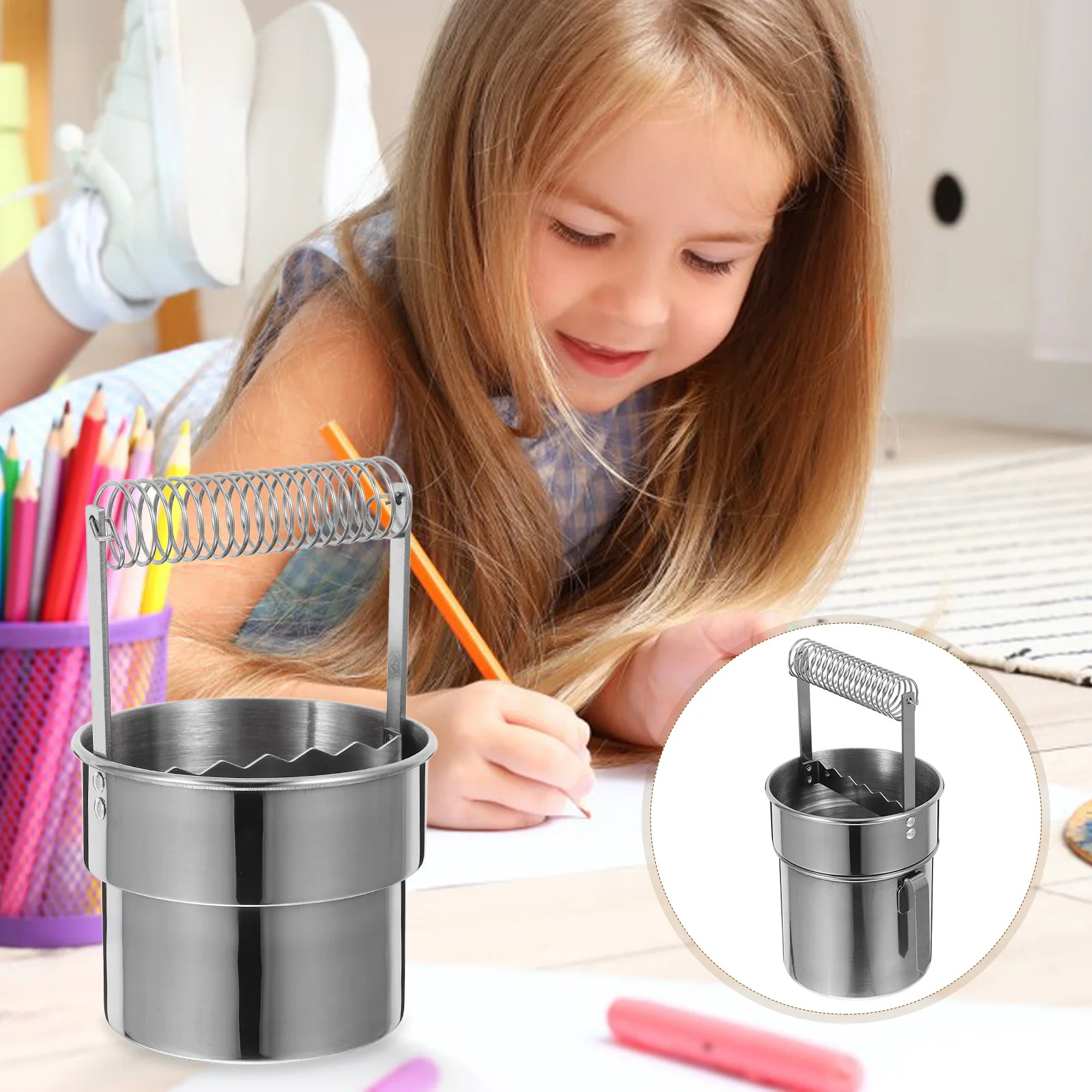 

Pencil Holder Brush Washers Multi-function Bucket Oil Can Multifunction Buckets Stainless Steel Artist