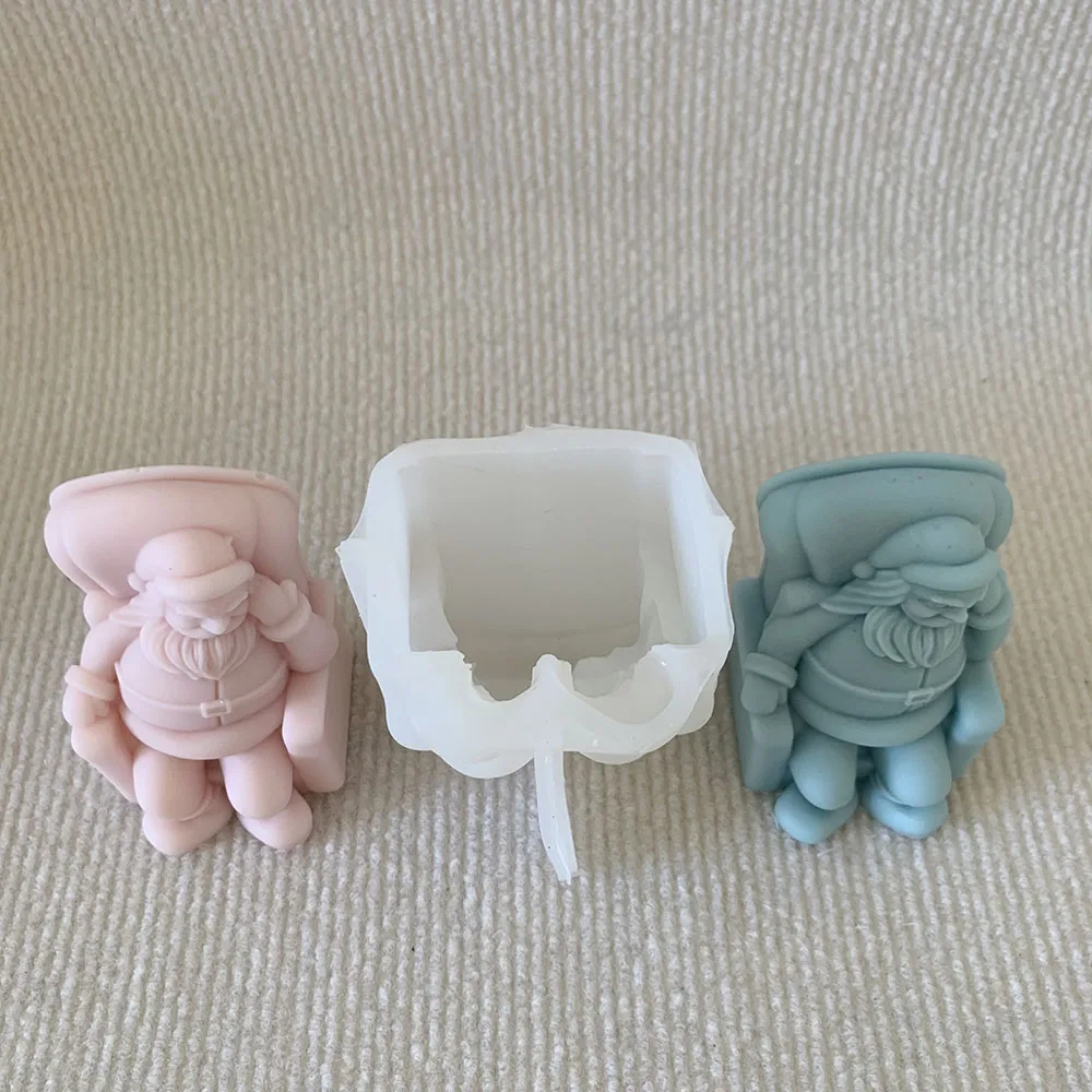 3D Sofa Sleep Santa Silicone Candle Molds Christmas Atmosphere Decoration Crafts Resin Plaster Mold Home Gifts Handmade Diy Tool