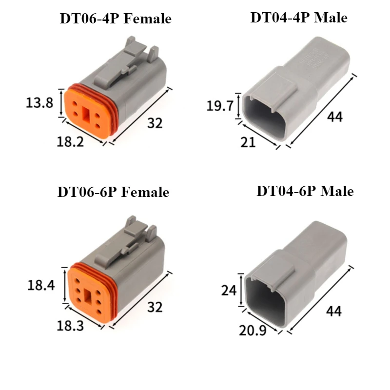 1/5/10/30 компл./лот разъем DEUTSCH DT 2P/3P/4P/6P/8P/12P deutch разъем женский DT06-2S водонепроницаемый разъем DT04-2P штекер