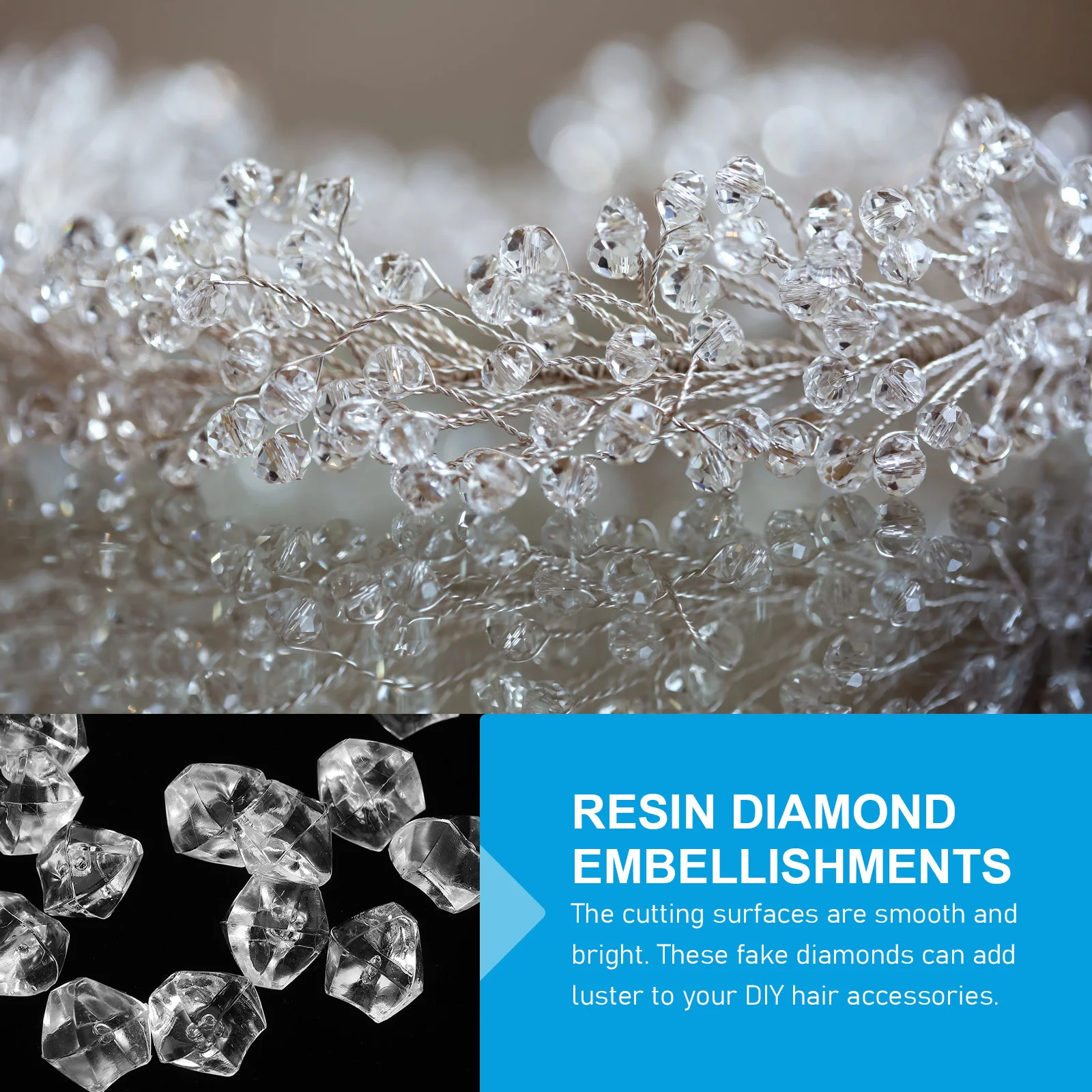 

40pcs Simulated Diamond Jewelry Decoration Resin Gems Crafting DIY Charm Kit Marbles Vase Decor Fake Jewels
