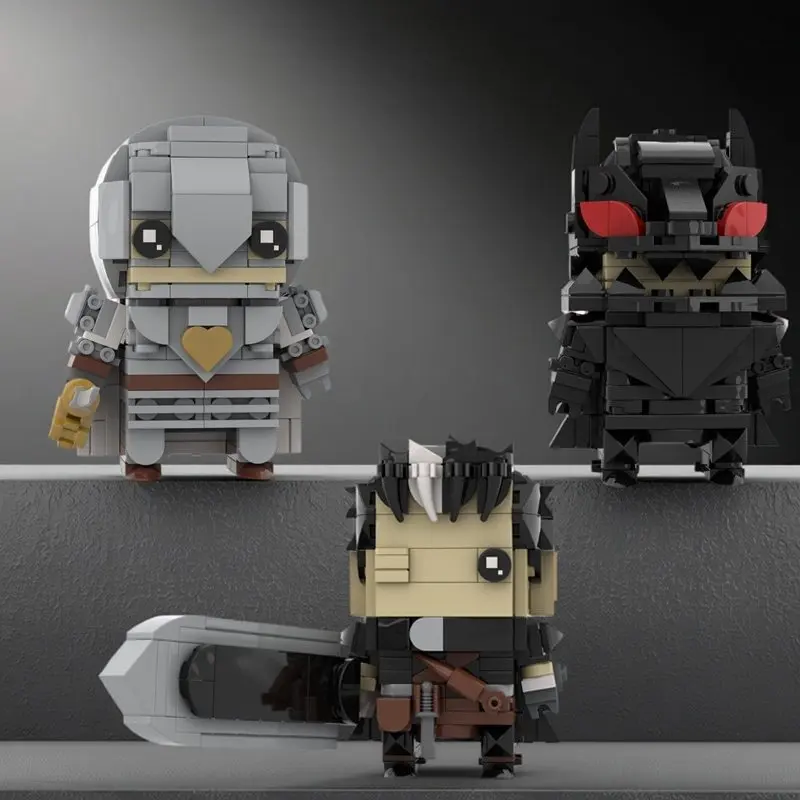 Figurine d'action d'anime classique, armure noire, blocs de construction, personnage de jeu MOC, épée, guerrier du vent, modèle DIY, jouet pour enfants, cadeau