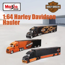 New Maisto 1/64 Harley Davidson Hauler Alloy Truck Car Model Container Truck Engineering Transport Vehicle Children Toy Car Gift