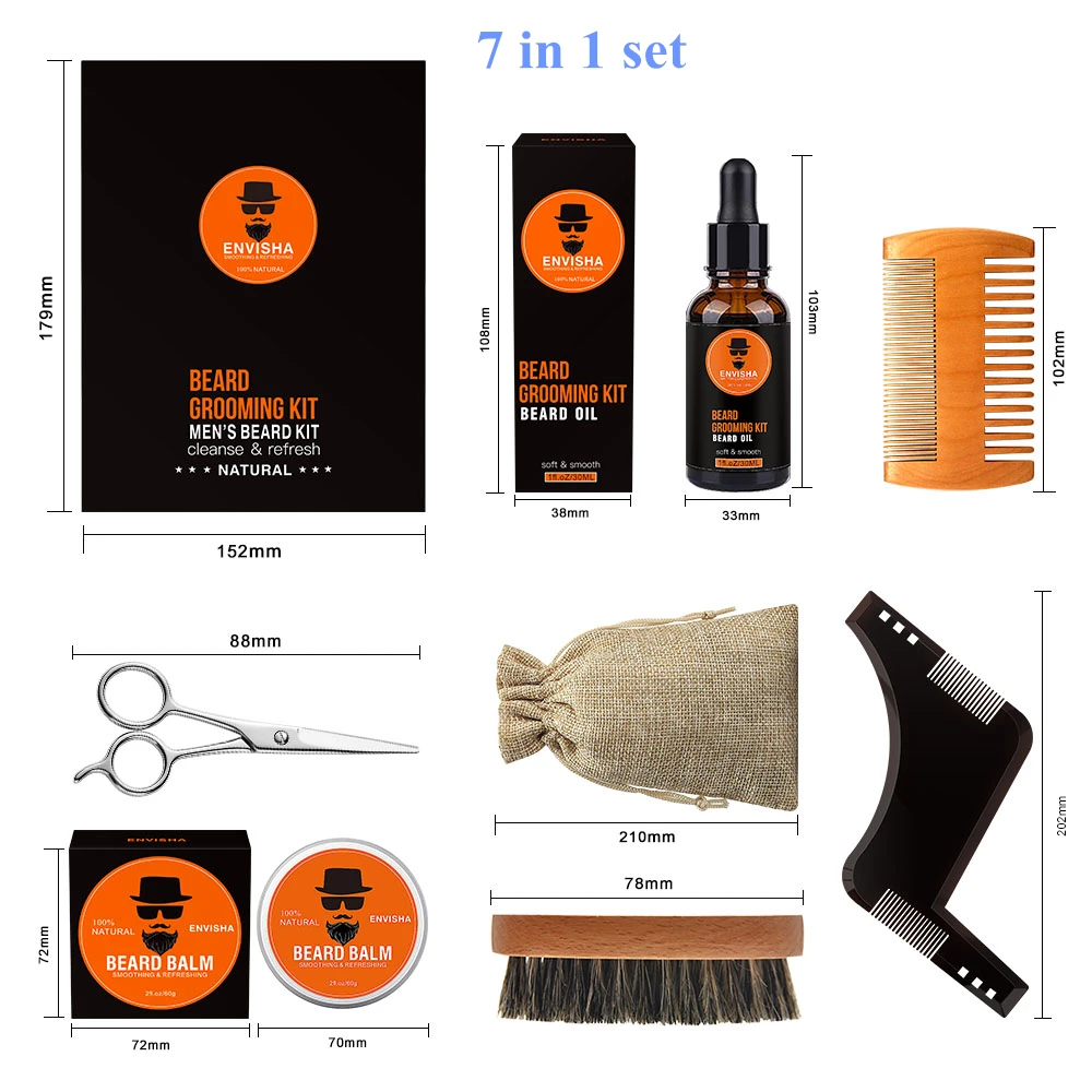 ENVISHA Bart Pflege Set Wachstum Creme Öl Serum Natürliche Haarausfall Produkte Für Männer Pflegende Weiche Glatte Reparatur Feuchtigkeitsspendende – Detail 12