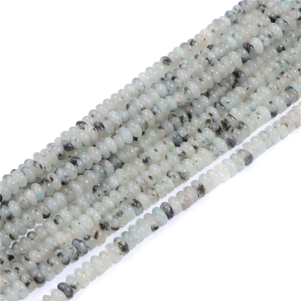 2x4mm Rondelle Natural Stone Beads Chalcedony Loose Spacer Beads Abacus Quartz Beads for Jewelry Making Necklace Bracelet DIY