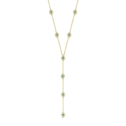 High Quality Fashion Women Jewelry Lucky Turkish Evil Eye Charm Sexy Long Y Lariat Necklace