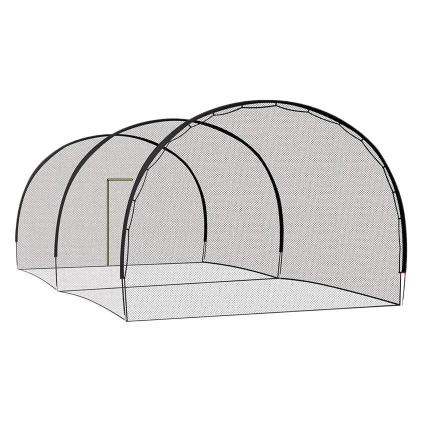 22FT Baseball Batting Cage Fiberglass Frame Portable Foldable Softball Hitting Net in Stock Factory Direct