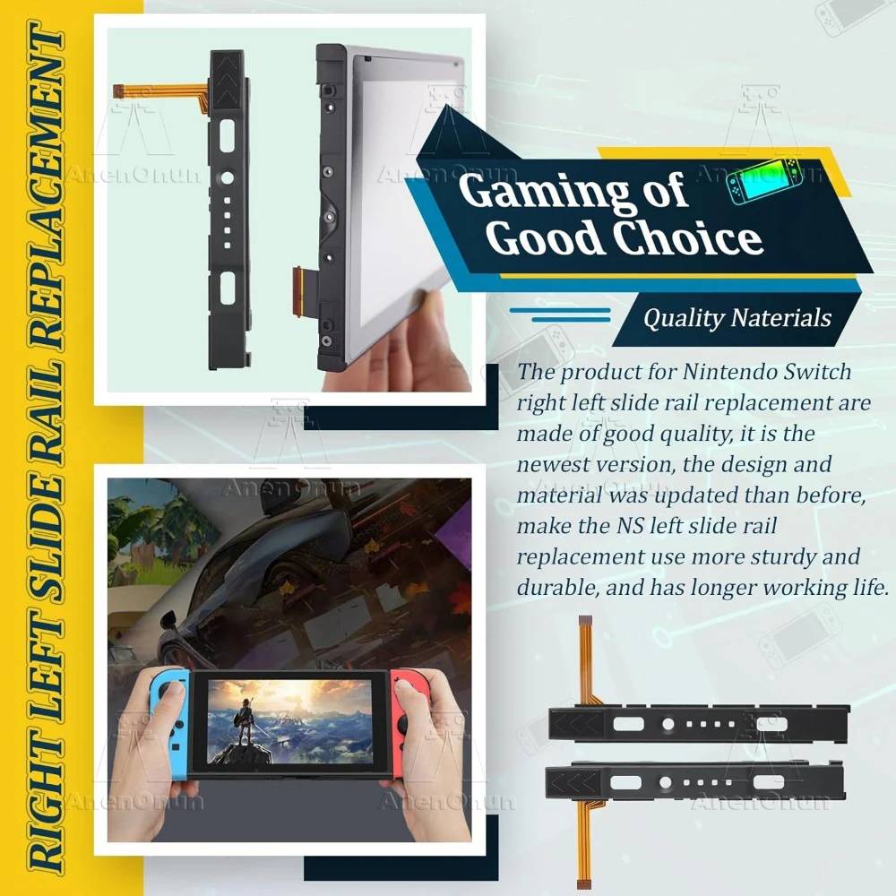 スイッチ/スイッチ OLED ジョイコン用スライド レール 交換修理キット センサー フレックス ケーブル付き 左右スライド レール プレミアム耐久性パーツ