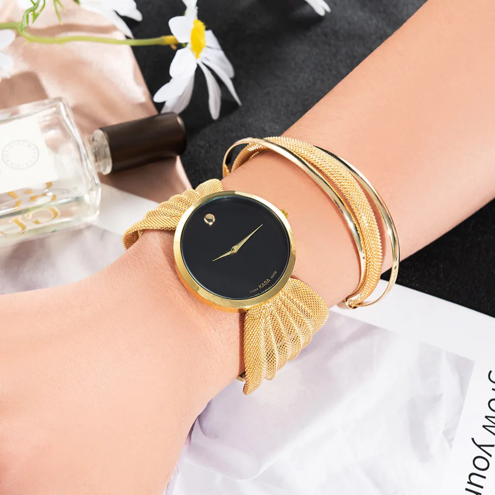 

Fashion Simple Watch with Bracelet Set for Women Mesh Belt Luxury Bracelets Quartz Watch Gift Box for Women Ladies Drop Shipping