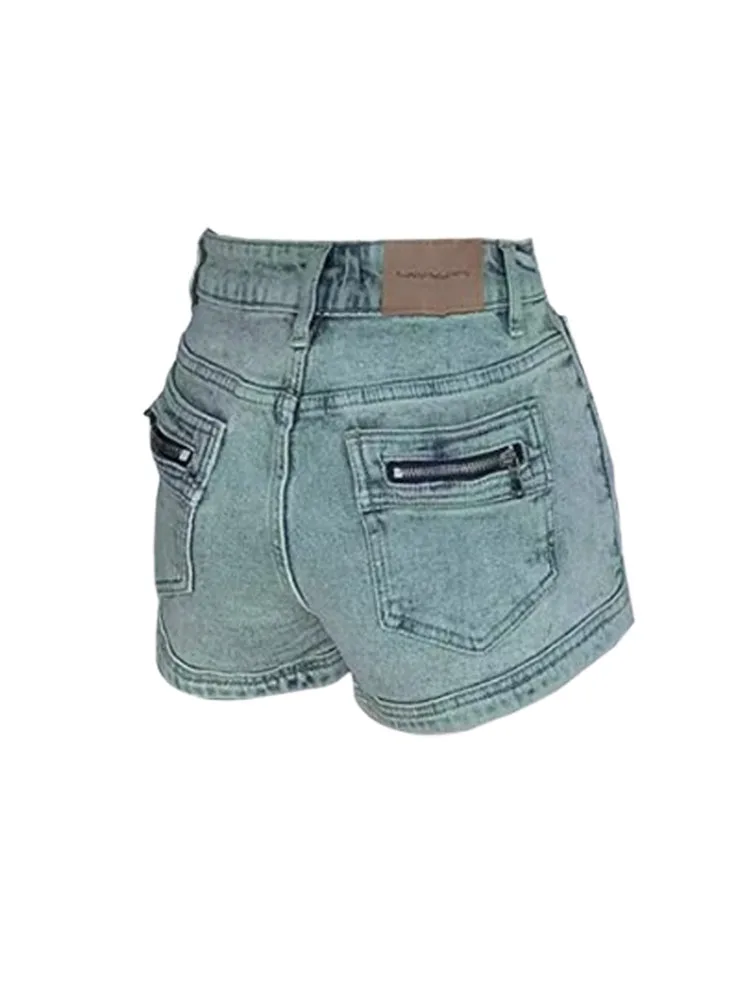 

Korean Fashion Gyaru Hot Pants Clubwear High Waist Cotton Denim Shorts Sexy Washed Blue Jean Shorts Streetwear Tide High Street