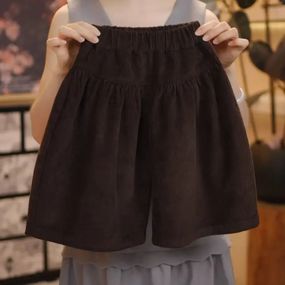 2026 Brown Pants 2026 Kids Fall New Casual Solid Soft Daily New Autumn Design Girls Trendy Wide Leg Pants