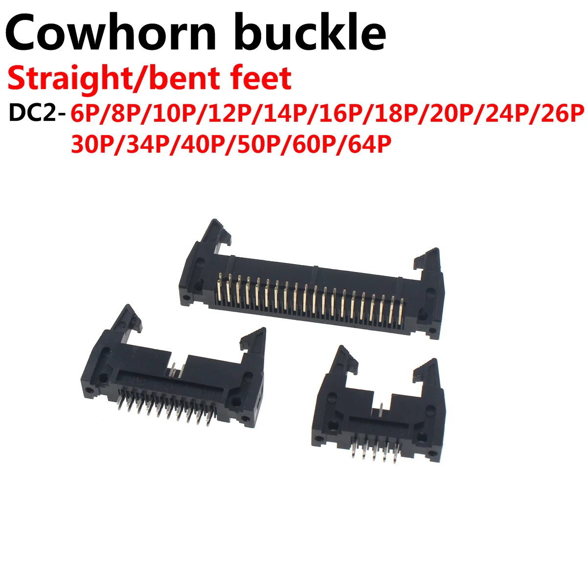 

5pcs DC2-10P 14P 16P 20P 26P 30P 34P 40P 50P Straight Pin bent Connector 2.54MM Pitch Socket Receptacle Flat Ribbon Cable IDC