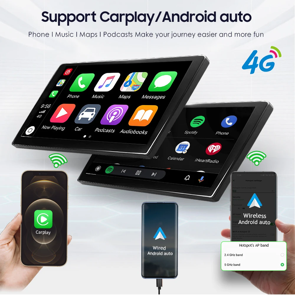 Pemutar Multimedia mobil 7 "CarPlay Android 12 navigasi GPS WiFi Radio Stereo 4G untuk Volkswagen Jetta Bora Polo Golf Passat B5