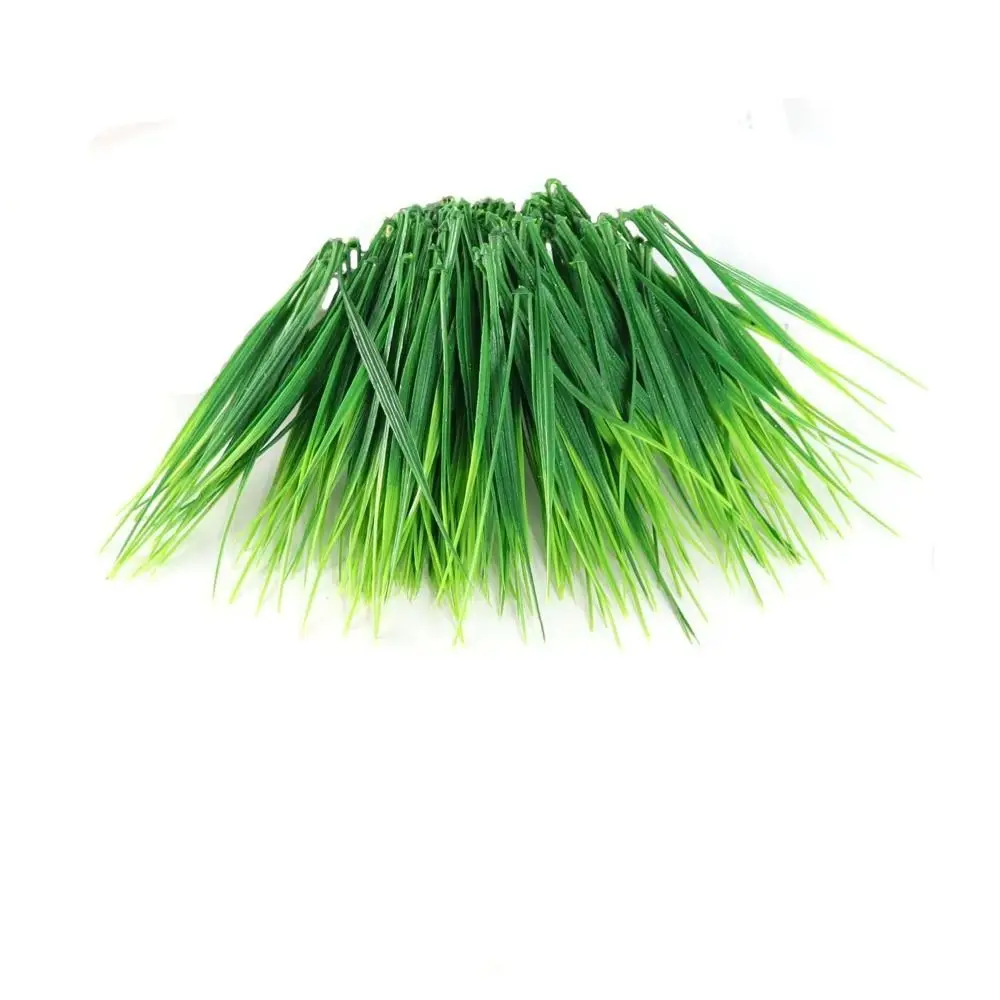 24Pcs Green Artificial Spring Grass Weather-Resistant Injection-Molded Plastic Grass Arrangement Realistic Decorative