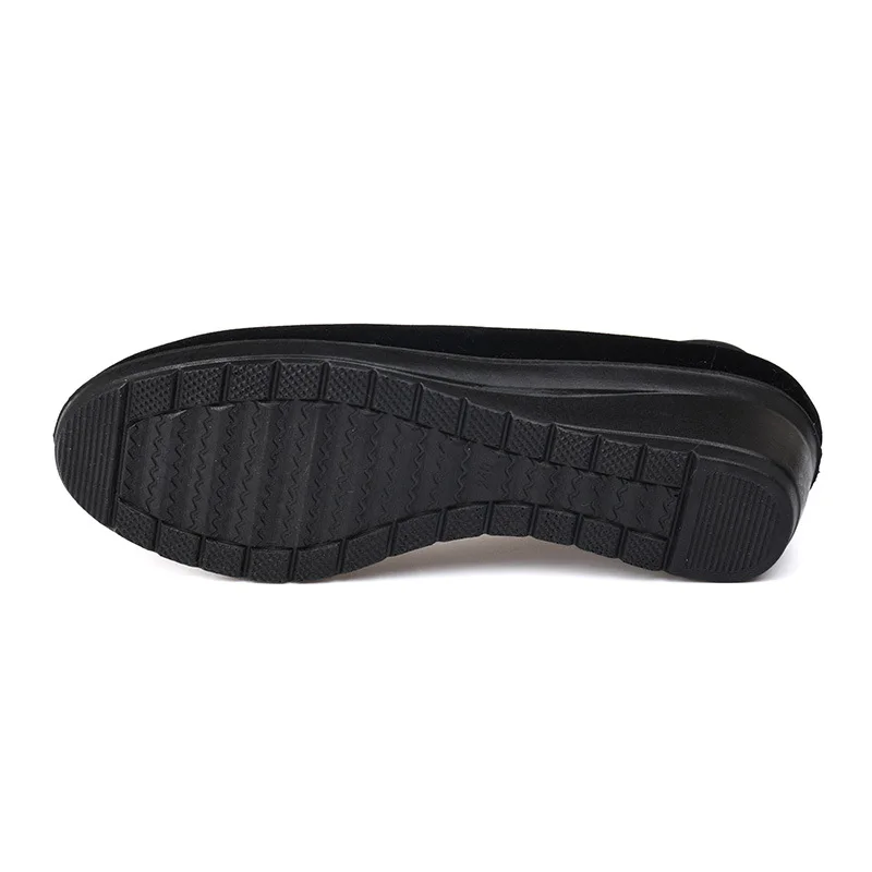 Damen-Slipper aus Samt, mit Keilabsatz, weicher Sohle, rutschfest, bequem, für den Alltag, für ältere Damen, für die Arbeit, für das Büro, Alltagsschuhe. – Detail 7