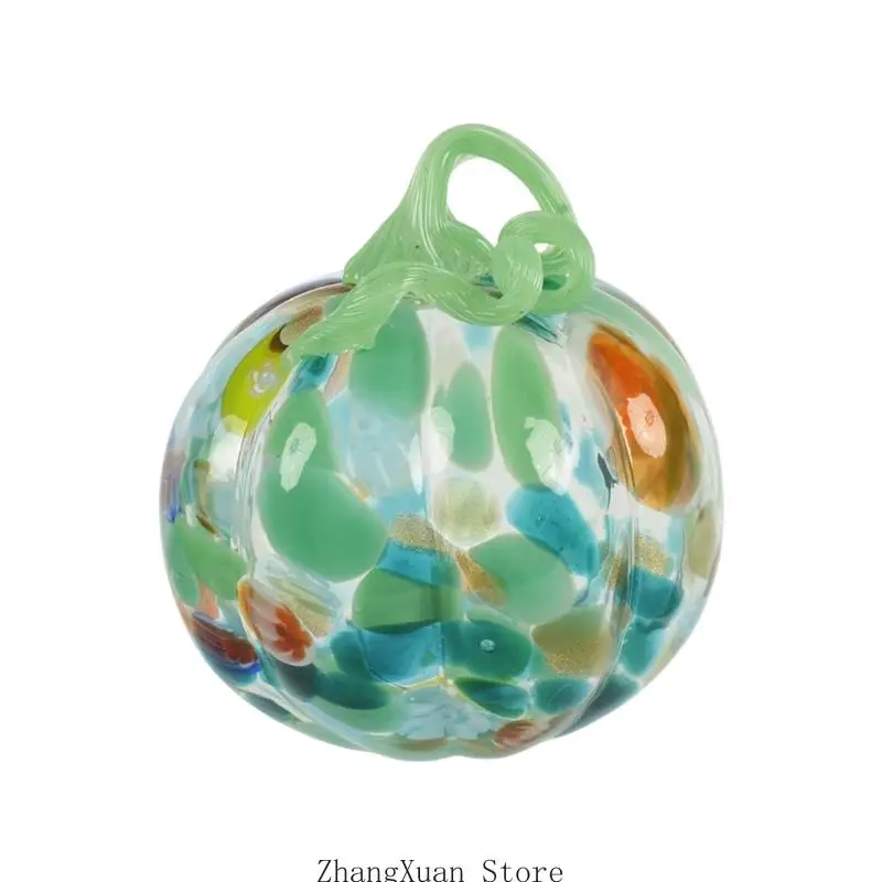 Mundgeblasener Glas-Herbst-Akzent für Hängeregal Eingangsbereich mit geschwungenem Stiel und Ernte-Home-Styling-Stück 3XUF – Detail 2