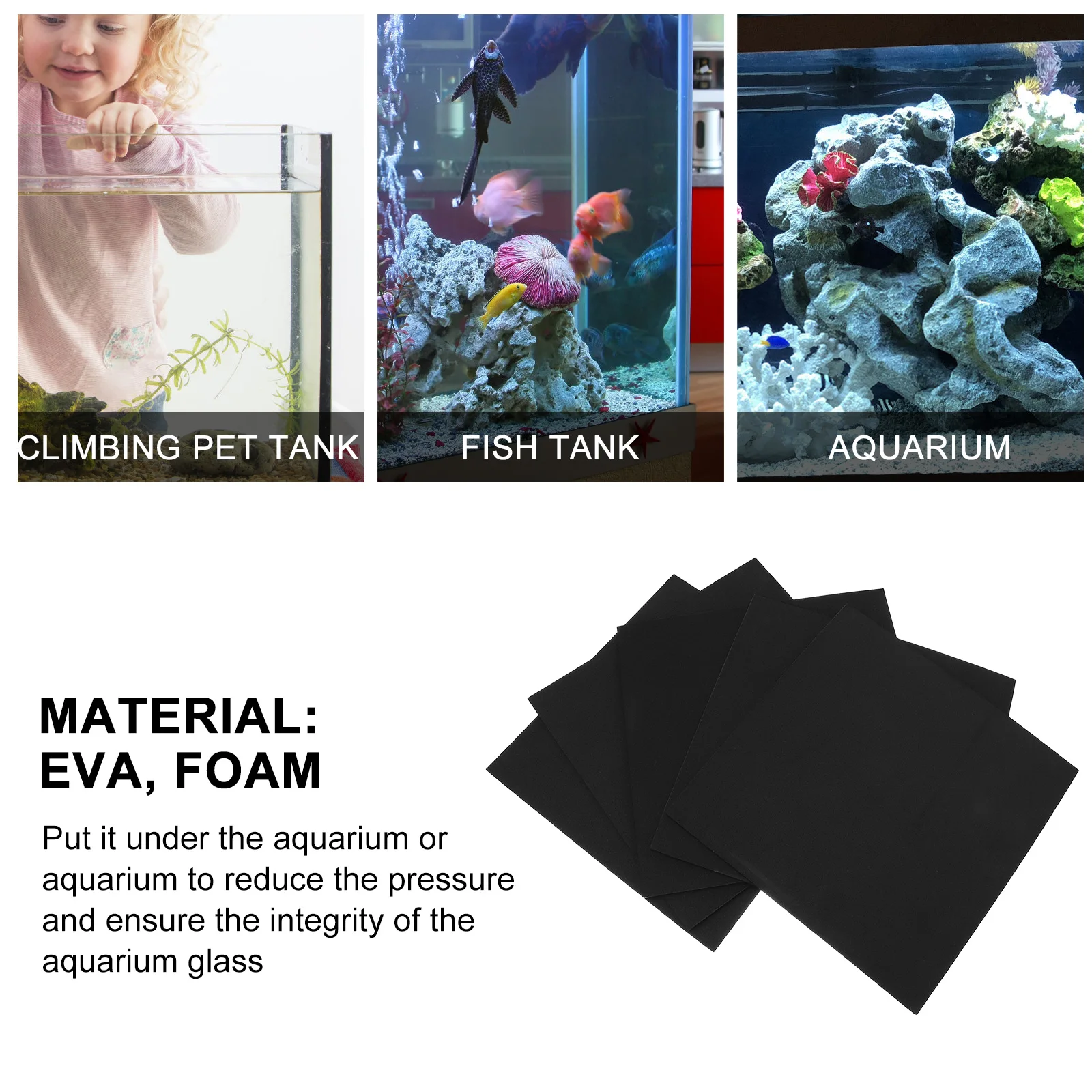 

5pcs Fish Tank Insulated Cushion Shockproof Pad Aquarium Anti-Slip Absorption Durable Eva Heat Preservation Non-Skid Fish Tank