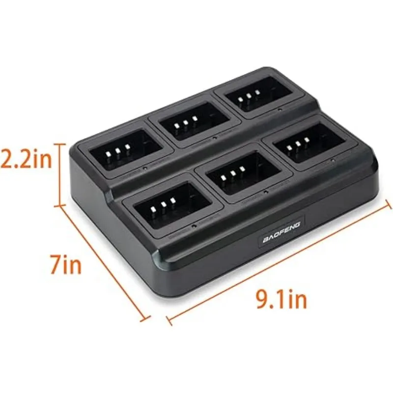 BAOFENG UV-5R Six-Way Charger Multi-Unit Charger Station for BF-F8HP UV-5RE UV-5R Retevis RT-5R RT-5RV Mirkit UV-5R MK4