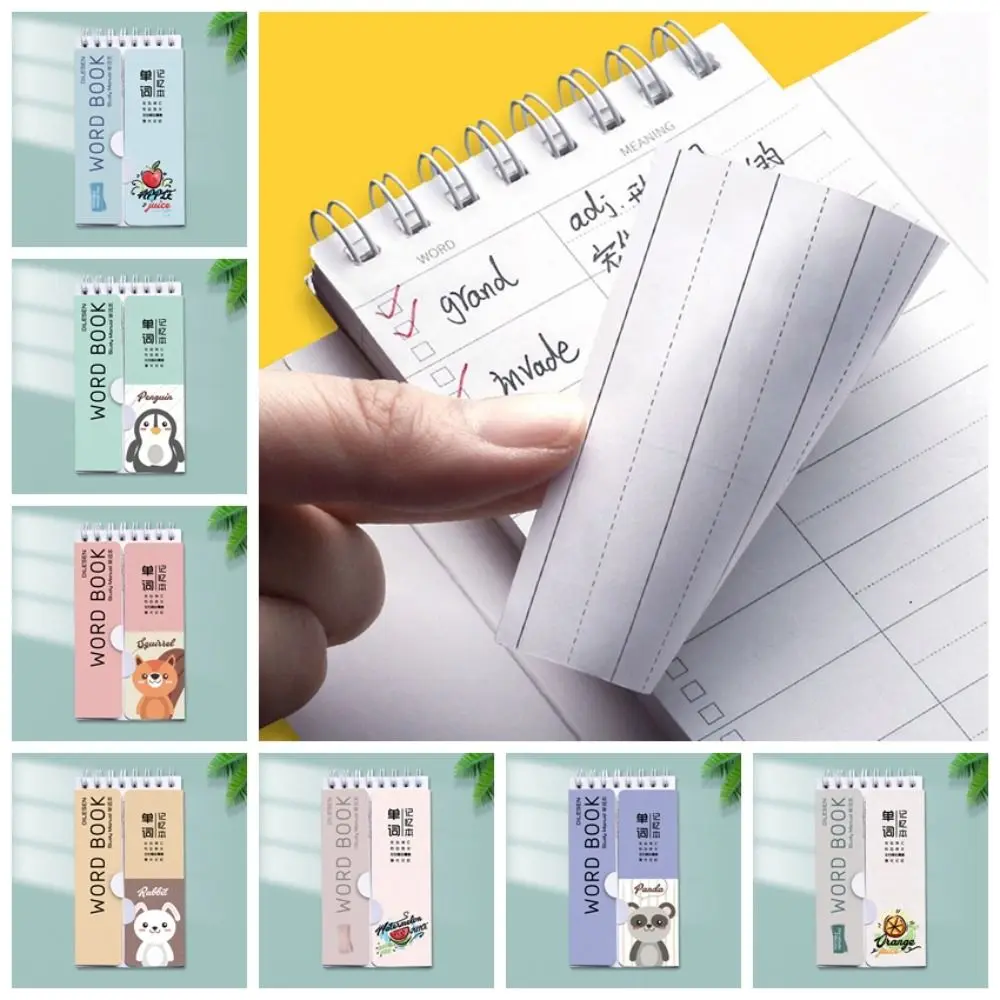 Manual Account Book Loose Leaf Mini Spiral Notebook 80 Pages Word Book Pocket Notepad Multipurpose Mini Office School Supply