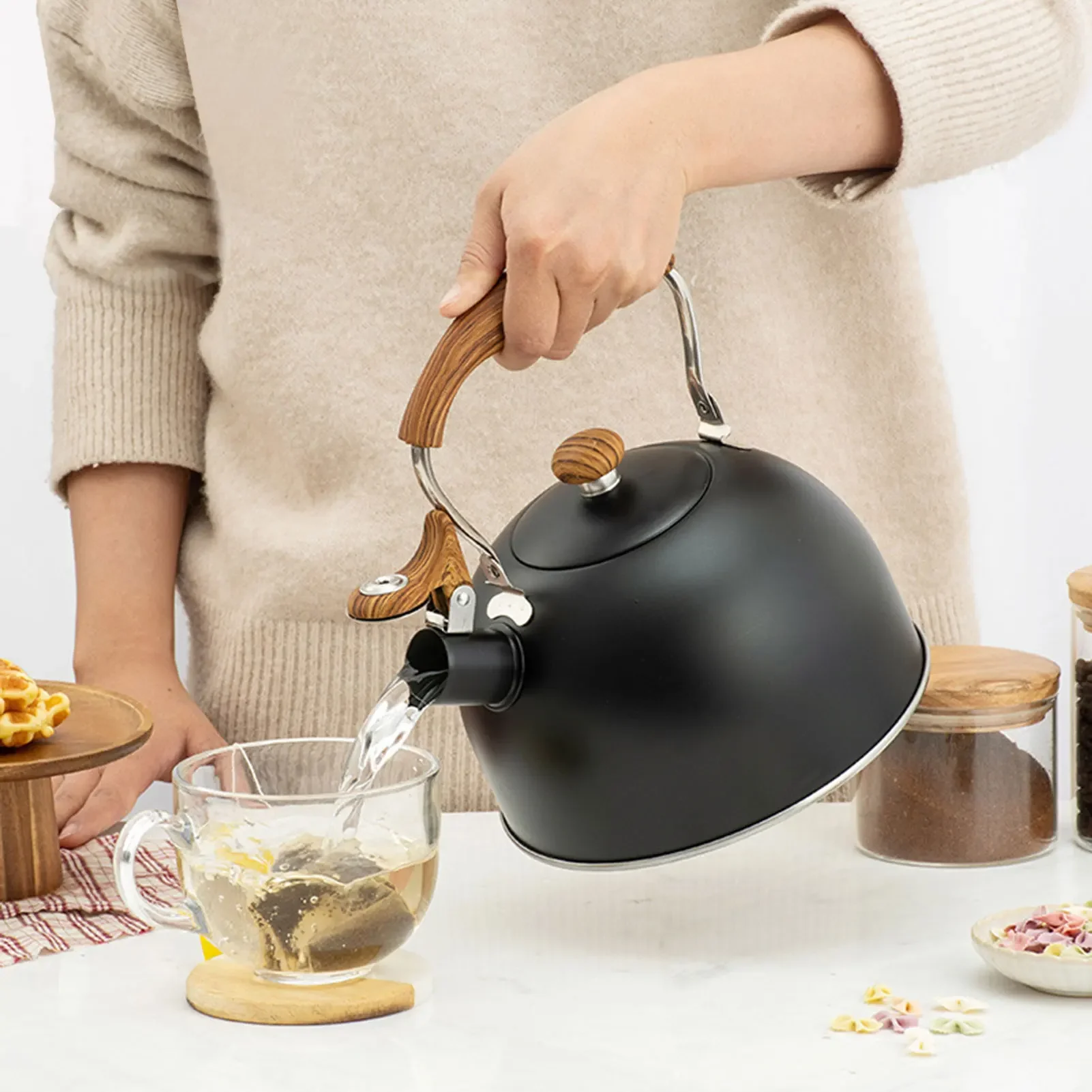 Aço inoxidável Whistling Chaleira, Garrafa De Água, Whistle Tea Pot, Kitchenware Fogão A Gás, Fogão De Indução, 2.5L