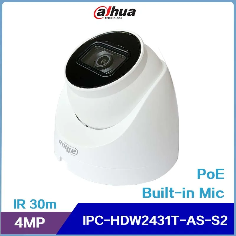 

Dahua 4MP/8MP Lite IR Fixed-focal Eyeball Network Camera IPC-HDW2431T-AS-S2 & IPC-HDW2831T-AS-S2, Support Built-in Mic Starlight