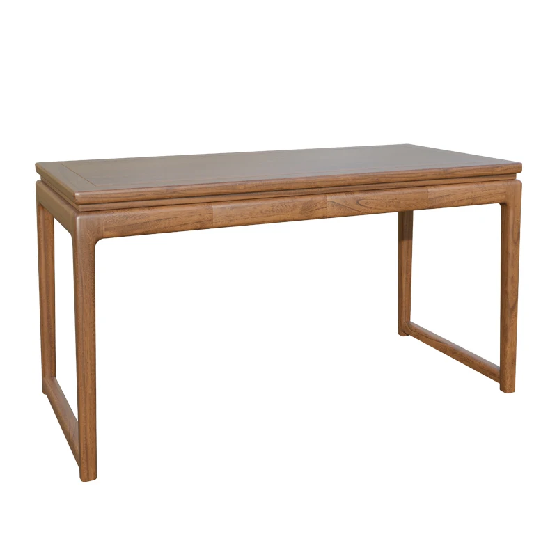 

New Chinese solid wood desk old elm home computer desk log writing table walnut color