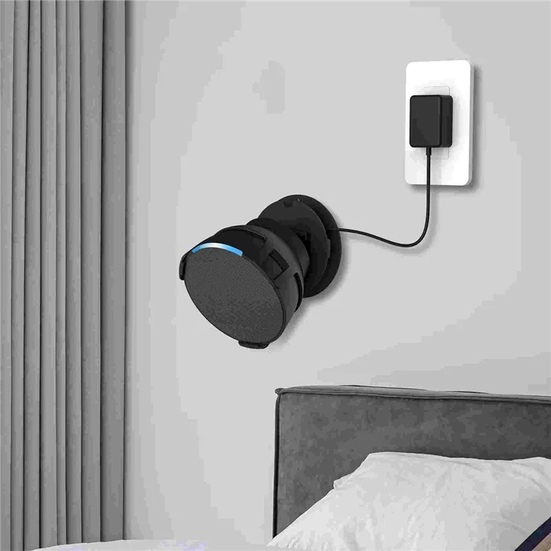 

AU47-Audio Speakers Bracket Wall Mounted Portable Speaker Support for Amazon Echo Pop Black