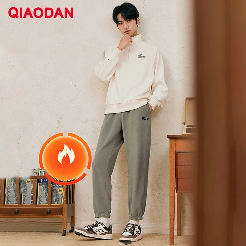 qiaodan-暖かいパンツ-冬-メンズ-ジョガー-パンツ-ポーラーフリース-カジュアルパンツ-2025-アウトドア-サーマル-ロングボトム-スウェットパンツ-qxekl3254026