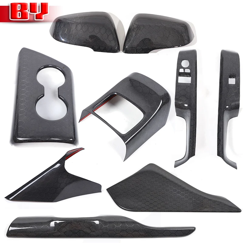 For Toyota Supra MK5 A90 2019-2024 Honeycomb Carbon Fiber Center Console Gear Shift Panel Window Lift Sticker Car Accessories