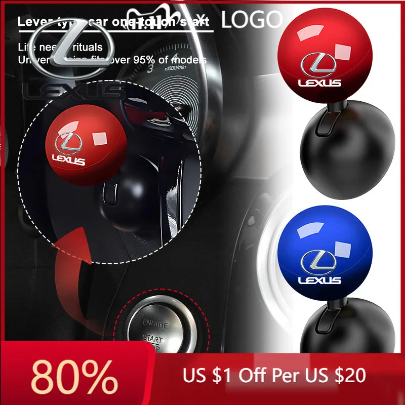 

2026 Hot Interior Stickers 1PC Car Logo Push Start Button Lever Creative Protective Cover For Lexus CT200H ES350 GX460 470 IS250