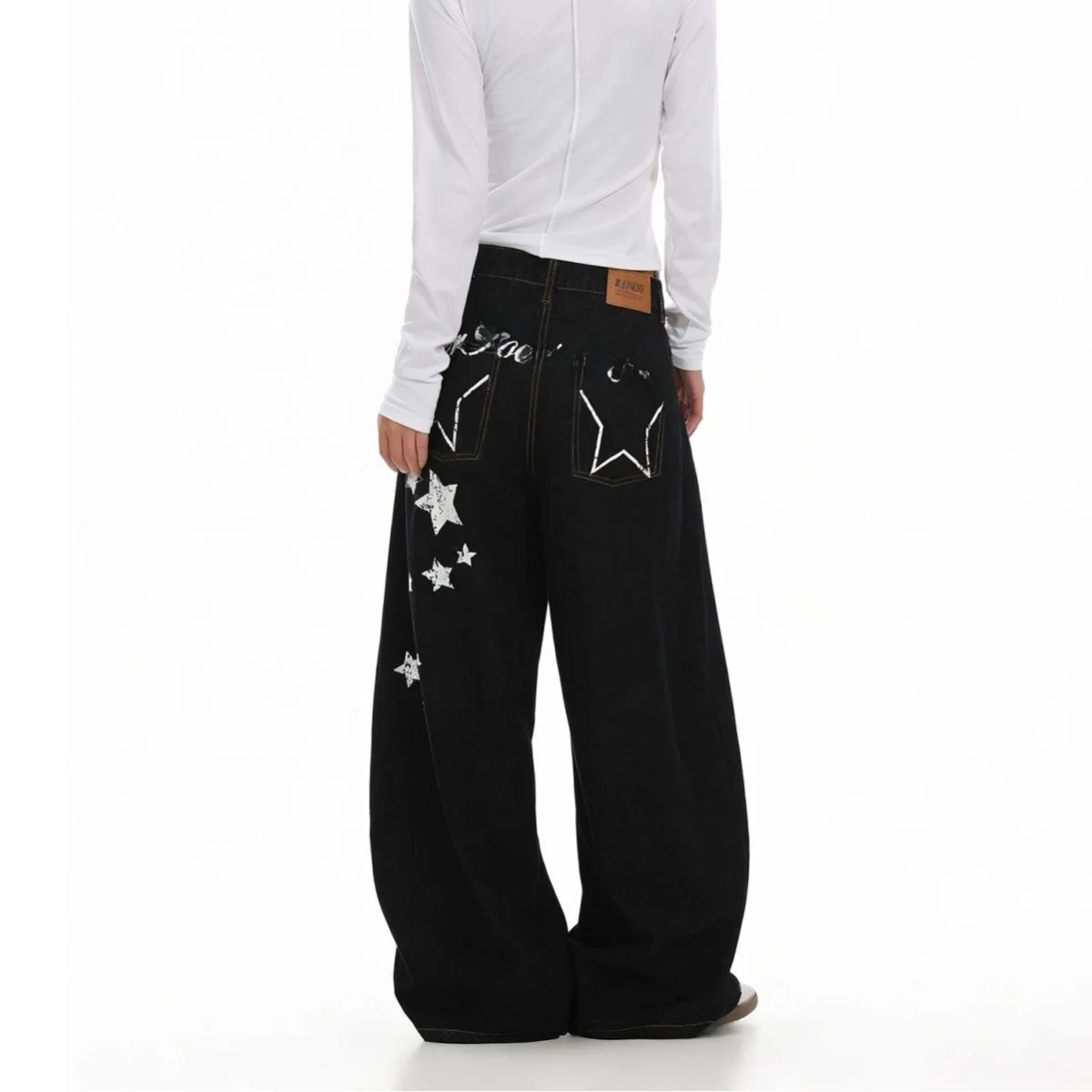 

Retro American Star Waed Knife Jeans Loose Casual Wide Leg Slimming Long Pants Men Women Spring Autumn New Sle