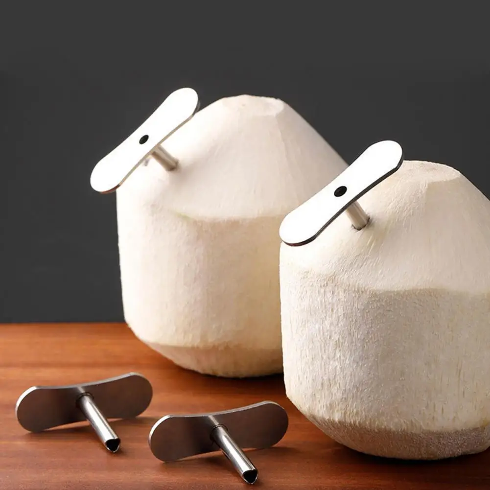 Coconut Hole Maker Stainless Steel Coconut Opener Coconuts Hole Puncher Dual-Angle Coconut Shell Remover Kitchen Accessories