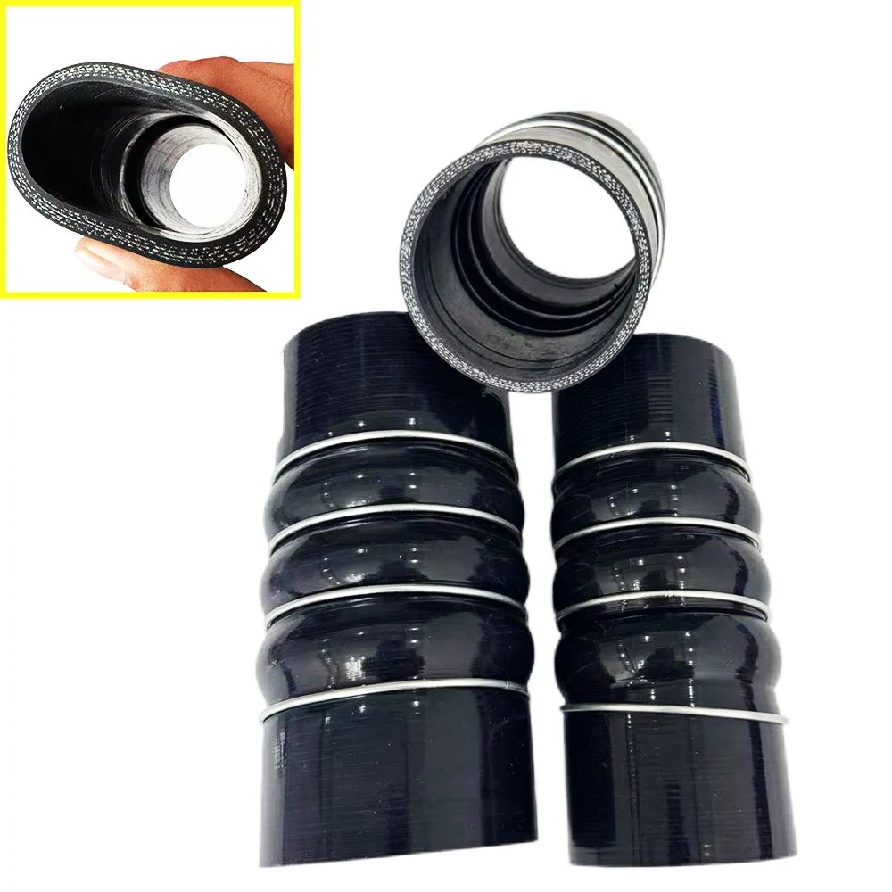 Black Universal Silicone Tube Camel Hump Intercooler Tube Coolant Hose High Temperature Resistant Tube ID45~110mm L: 100~300mm
