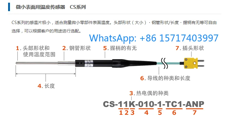 

Surface temperature sensor CS-01E-010-1-TC1-ANP/CS-03E