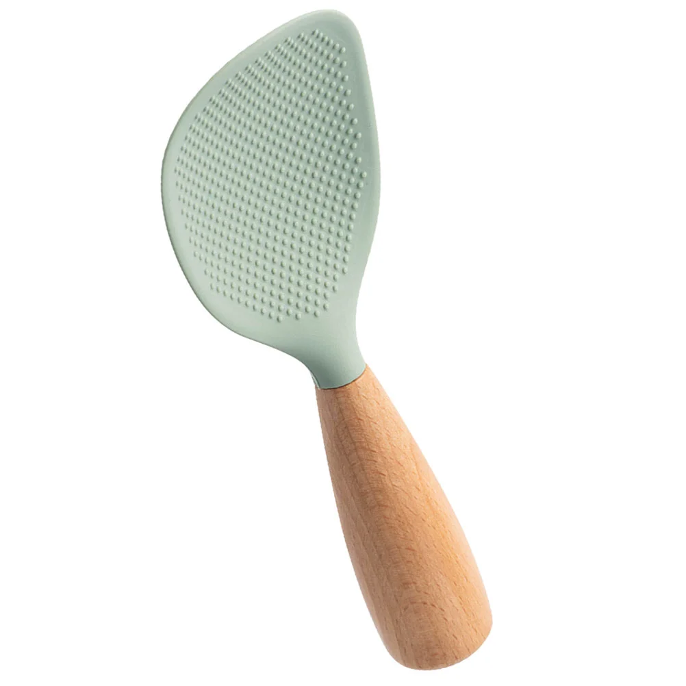 Colher de arroz de silicone compacta reutilizável espátula sem colher acessórios de cozinha utensílios de mesa seguros espátula de arroz doméstico