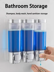 1/2/3pcs Wall Mounted Soap Dispenser,300ml Hand Pressed Hand Soap Dispenser, Hotel Shower Gel Shampoo Box, Bathroom Accessories