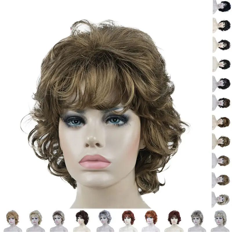 

Women Short Curly Straight Natural Brown Blonde Wavy Hair Wigs