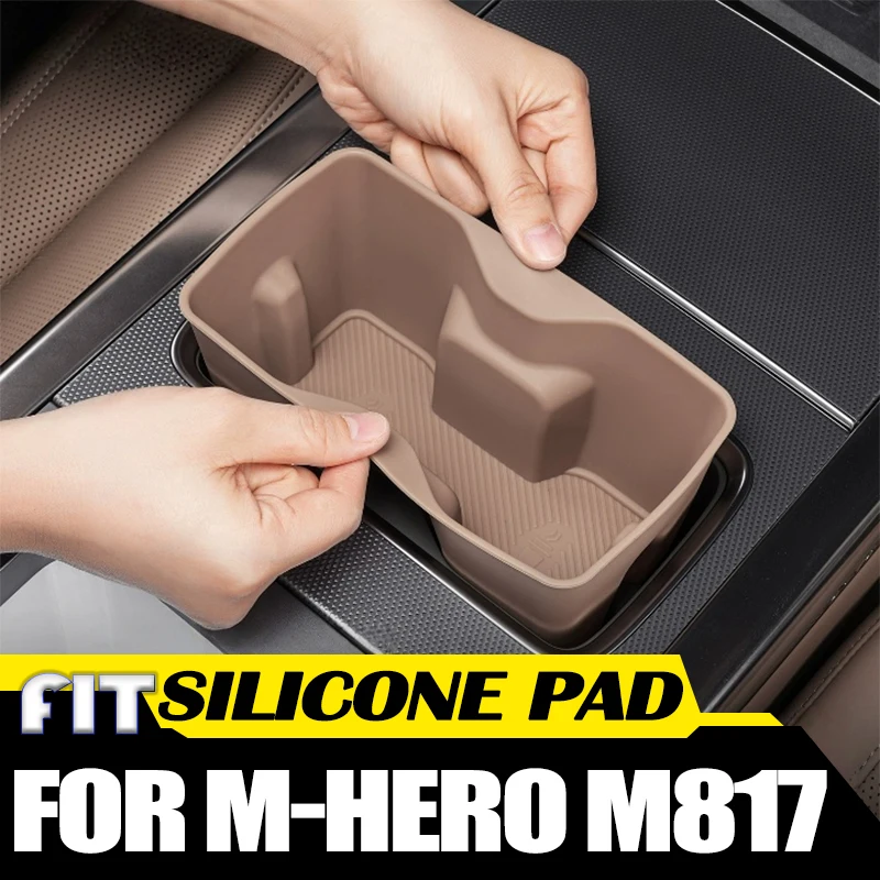 

Car Water Cup Groove Silicone Pad Fit for Dongfeng MHERO M-Hero M817 2025 2026 Auto Cup Holder Protection Pad Storage Box Pad