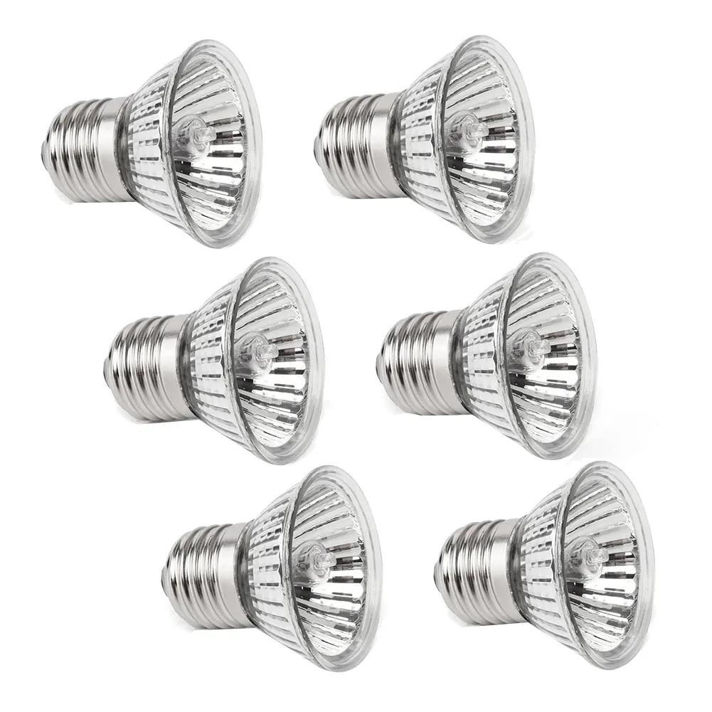 

6 Pack Turtle Heating Bulbs 50W x 6 UVA UVB Lamps Glass Container Heating Lamp for Reptiles, Turtles, Snakes