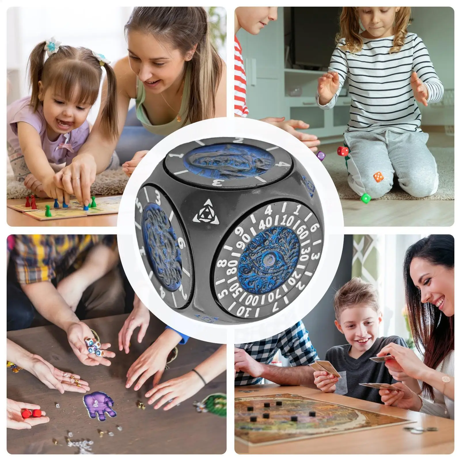 

Ролевые игральные кости 7-в-1 игральные кости для игр, вращающаяся игрушка с геометрическим рисунком для семейных пар, подростков, детей, взрослых, сбор в классе